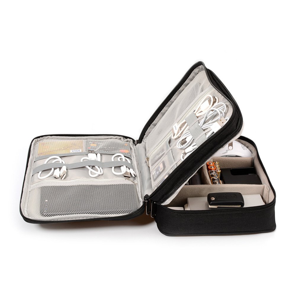 3-Layer Electronics & Cable Organizer Travel Bag - Image 3
