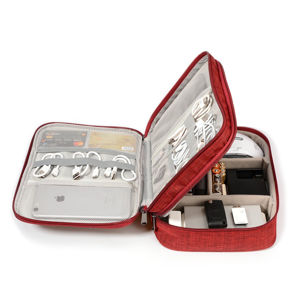 3-Layer Electronics & Cable Organizer Travel Bag - Image 2