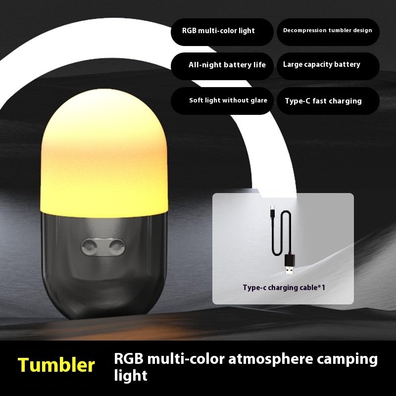 LED Light For Camping Type-c Charging Portable RGB Small Night Lamp - Image 3