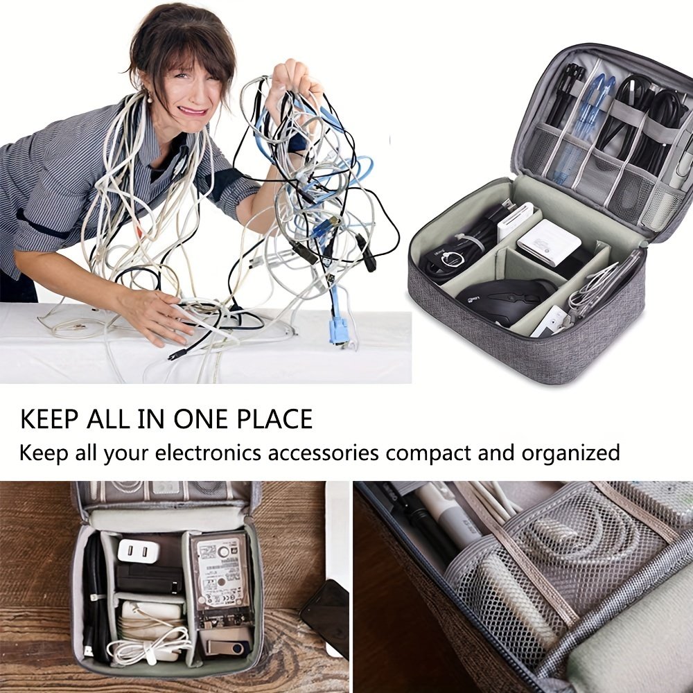 Portable Waterproof Electronics & Cable Organizer Travel Bag - Image 8